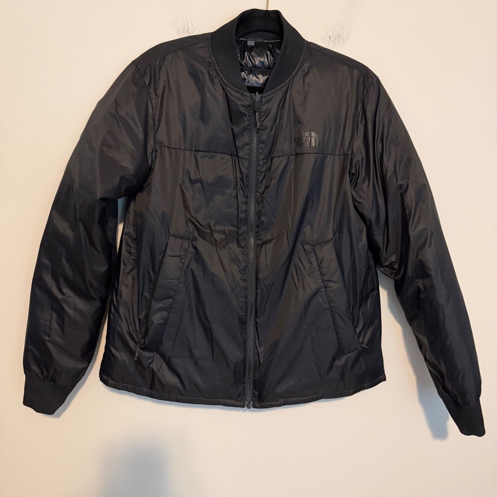 The North Face L Reversible Down Puffer Bomber Jacket Black outdoor gorpcore
